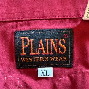Vintage Plains Western Wear Men's Red Dress Shirt